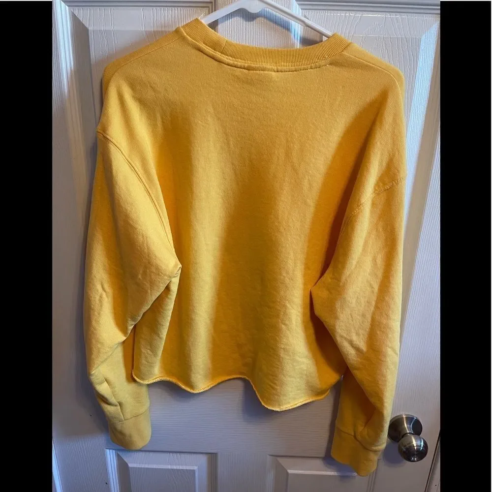 Victoria Secret Pink snap sleeved boyfriend cropped sweatshirt sz S - Picture 2 of 4
